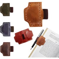 New handmade leather bookmark magnetic pen clip retro, student office stationery supplies book clip