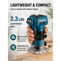 Kabelloser Makita DRT52 Kompakt-Fräser, 18V LXT Leistung für Präzisions-Multitasking, Kantenbearbeitung und Nutfräsen