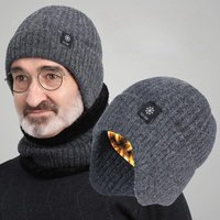 AliExpress NONE Men Winter Knitted Hat Plush Warmth Peaked Cap Outdoor Earmuff Casual Fashion Faux Fur Lined Bomber Hats Cycling Ear Protection