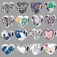 2026 Hot Sale 925 Sterling Silver Original Empty Space Love Heart Beads DIY Charms Bracelet Accessories Fashion Surprise Gift