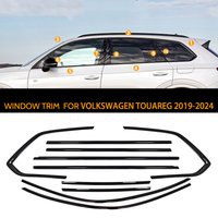 Gloss Black Door Side Seal Strip Styling Exterior Window Molding Cover Trim Weatherstrips For 2019-2024 Volkswagen VW Touareg