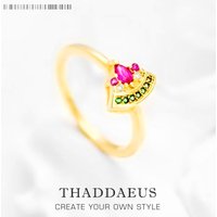 Ring Watermelon Golden 2022 New Europe Style Glam Fine Jewerly For Women Sweet And Stylish Gift In 925 Sterling Silver
