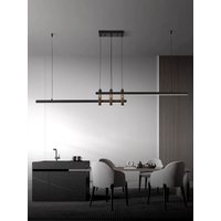 Modern Black Linear Chandelier for dining room Creative Hanging Lamp for Kitchen Island Dining Table Office Study LED Lighting
