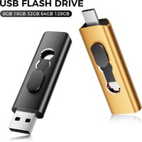 TYPE-C 2 in 1 Metal Pendrive 128GB 64GB 4GB 8GB 16GB USB Stick 2.0 Flash Drive 32GB For Photographer Gifts Memory Stick