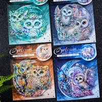 Sticker Pack 6pcs/bag PET Iridescent Owl Sticker Pack Handbook DIY Scrapbook & Journal Decoration Sticker Pack