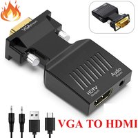 VGA To HDMI-compatible Converter With 3.5mm Audio Cable For PS4 PC Laptop TV Monitor Projector 1080P VGA Male To HD Female Adapt