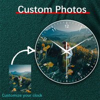 1pc Personalized Quartz Wall Colck, Custom Your Photo on Clocks for Wall Decoration,Gift for Your Family, Friend, Pets,lovers