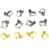 10Pcs Stainless Steel Screw Ear Clips DIY Handmade Clip on Earrings for Women Without Piercing Earring Clips Jewelry Findings