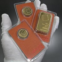 Orange 1/2,5/5/20/50/100g VB Vergoldeter Barren Nicht-Magnetischer Vergoldeter Messingbarren Versiegelte Verpackung Sammlerstücke Geschenk für Geschäftspartner