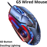 G5 Mute Wired Mouse Six Keys Luminous Game E-Sports Machinery Computer Accessories Gaming Mouse for Laptop Desktop