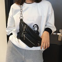 Women Chest Crossbody Bag Wide Strap Soft Artificial Leather Shoulder Bag Messenger Bag Pack for Travel Wallet Chain Waist Bag