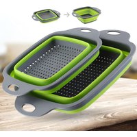 2022 Foldable Vegetable Washing Basket Vegetable Fruit Filter Portable Colander Collapsible Drainer Kitchen Accessories Gadgets