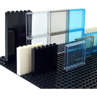 10pcs 1x6 1x4 Door Window Frame Wall City DIY Building Blocks Glass Panel House Parts MOC Bricks Construction 59350 59349