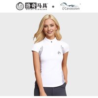 Cavassion short-sleeve T-shirt equestrion jumping competition white shirt riding horse