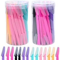 30Pcs/Bottle In Case Hair Removal Shaver Safe Blades Trimming Tools Eyebrow Razors With Container Facial Eye Brow Trimmer