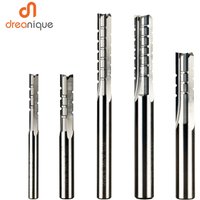 Dreanique 1 Stück 3-flöteniger Hartmetall-Fräser mit Spanbrecher für Holzbearbeitung, CNC-Schnitzen, Trimm- und Schlitzfräsen von Sperrholz