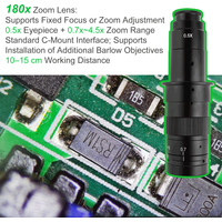 0,7X-4,5X Zoom-Mikroskopobjektiv mit C-Mount, 100-150 mm Arbeitsabstand, 1:6,5 Zoomverhältnis, kompatibel mit HDMI, USB, VGA, Industriemikroskopkamera für PCB-Reparatur, Elektronikinspektion, Labor,