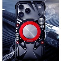 Zimon Luxury Armor Metal Aluminum Phone Bumper For Iphone 16e 17 16 Pro Max Plus Cover Mechanical Purely Handmade Skull Case
