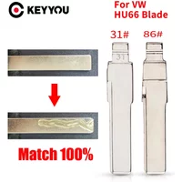 KEYYOU With Cutting Service DIY HU66 HAA #31 #86 Key Blade For VW Passat Bora Seat Skoda For Audi A6 Flip Car Remote Key Blade