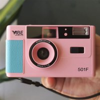 Retro 135 Fool With Flash VIBE 135 Camera Reusable Non Disposable 501F Film Camera Black/Red/Champagne Silver/Pink/Sand Gold