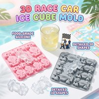 7 Cavity 3D Race Car Silicone Ice Mold Food Grade Non-Stick Tray For Whiskey Cocktail DIY Chocolate Candy Baking Mould 2 Colors
