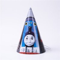6pcs Thomas Paper Hats With Elastic Band Kids Birthday Festive Decor Kids Toys