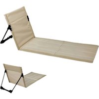 Foldable Outdoor Lazy Chair with Backrest Cushion, Portable Camping Beach Chair for Garden Park Picnic Travel