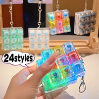 LED Light Up Button Pressing Finger Top Spinner Light Emitting Keyboard Clicker Stress Relief Fidget Toy Office Anxiety Relief