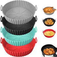 1Air fryer silicone baking tray,Oil-resistant and high-temperature resistant round baking mat,Household air fryer oven tray