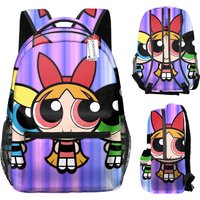 Trendy Popular The Powerpuff Girls student Bookbag Notebook Backpacks 3D Print Oxford Waterproof Boys/Girls Travel Backpacks