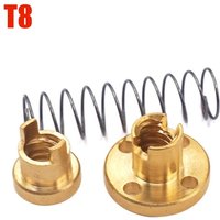 Lead Screw Copper Nut Anti Backlash Nut T8 for Acme Lead Screw Thread 2mm Pitch 8mm Lead For 3D Printer CNC Elimination Gap Nut