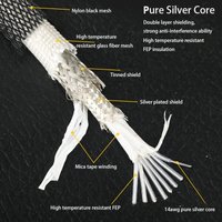 99.99% Pure Silver CAT8 Ethernet Cable 40Gbps 2000MHz Double Shielded FEP Insulated RJ45 Patch Cord for Router Switch Notebook