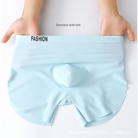Men's Thin Slit Aro Boxers Panties Ice Silk Comfortable Pouch Underwear Man Nylon Shorts Simple Cool Sport Briefs Bottoms Summer