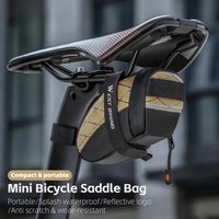Waterproof Mini Saddle Bag 0.3L Compact Portable Tool Storage Bag Reflective MTB Road Bike Accessories Riding Equipment