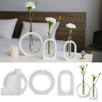Round Square Arch Vase Resin Mold, 4-Shape Silicone Casting Mold for DIY Hydroponic Planter Decor