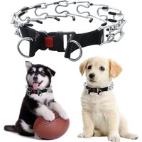 Adjustable Dog Prong Collar Pet Pinch Training Collar Stainless Steel Links with Rubber Tips Quick for Small Medium Large Dog