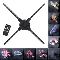 3D LED Hologram Projector 56cm 4 Leaves 672 LEDs Holographic Advertising Machine with 8GB Memory Card