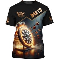 Fashion 3d Printed Darts T Shirt For Men Hot Sale Loose Short Sleeves Unisex Summer Street Tee Shirts Game Dart Pattern T-shirt