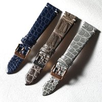 Handmade crocodile leather strap, ultra-thin 18 19 20 21 22mm soft men's quick release leather strap, luxurious leather bracelet