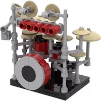 MOC Home DecoreMini Drum Kit Musical Instrument Model Building Blocks Drum Musical Instrument Bricks Set Toys Kid Birthday Gifts