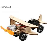 1 Set Wood Puzzle Games DIY Airplane Science Toys Children Educational STEM Kits Technologia Experimental Tool School Supply