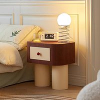 Kids Bedside Table Cute Modern INS Style Storage Cabinet Round Corner Side Table Light Luxury Cartoon