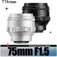 TTArtisan 75mm F1.5 Full Frame Large Aperture Prime Lens for Swirly Bokeh Humanities Camera Photography with M42-mount 562g