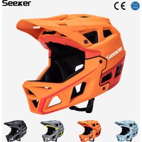 SEEKER Bicycle Cross-Country Full-Face Mountain Bike Downhill Protection Helmet Adult One-Piece Impact-Resistant Cycling Helmet