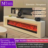 Freestanding Electric Heater for Living Room, French Style Decorative Cabinet with Embedded 3D Fireplace Insert Realistic Flame