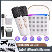 Mini Karaoke Machine LED Portable Bluetooth Speaker Suitable For Birthday Family Parties For Girls And Boys Microphone