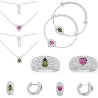 LI KI High Quality 925 Sterling Silver September 2022 New Product Love Pink Diamond Earrings Exquisite Jewelry