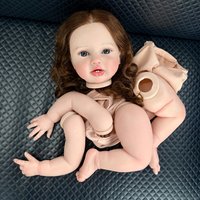 24inch Already Painted Reborn Doll Kit Popular Lottie DIY Doll Parts with Rooted Hair Handmade Reborn Kit Visible Veins