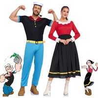 Cartoon Adult Superhero Sailor Man Uniform Fancy Dress Up Women Olive Costume Men Popeyed Costume