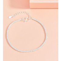 Charms 925 Sterling Silver Lucky Shine Chain Bracelets 18+4CM for Women Fashion Designer Jewelry Wedding Party Holiday Gifts